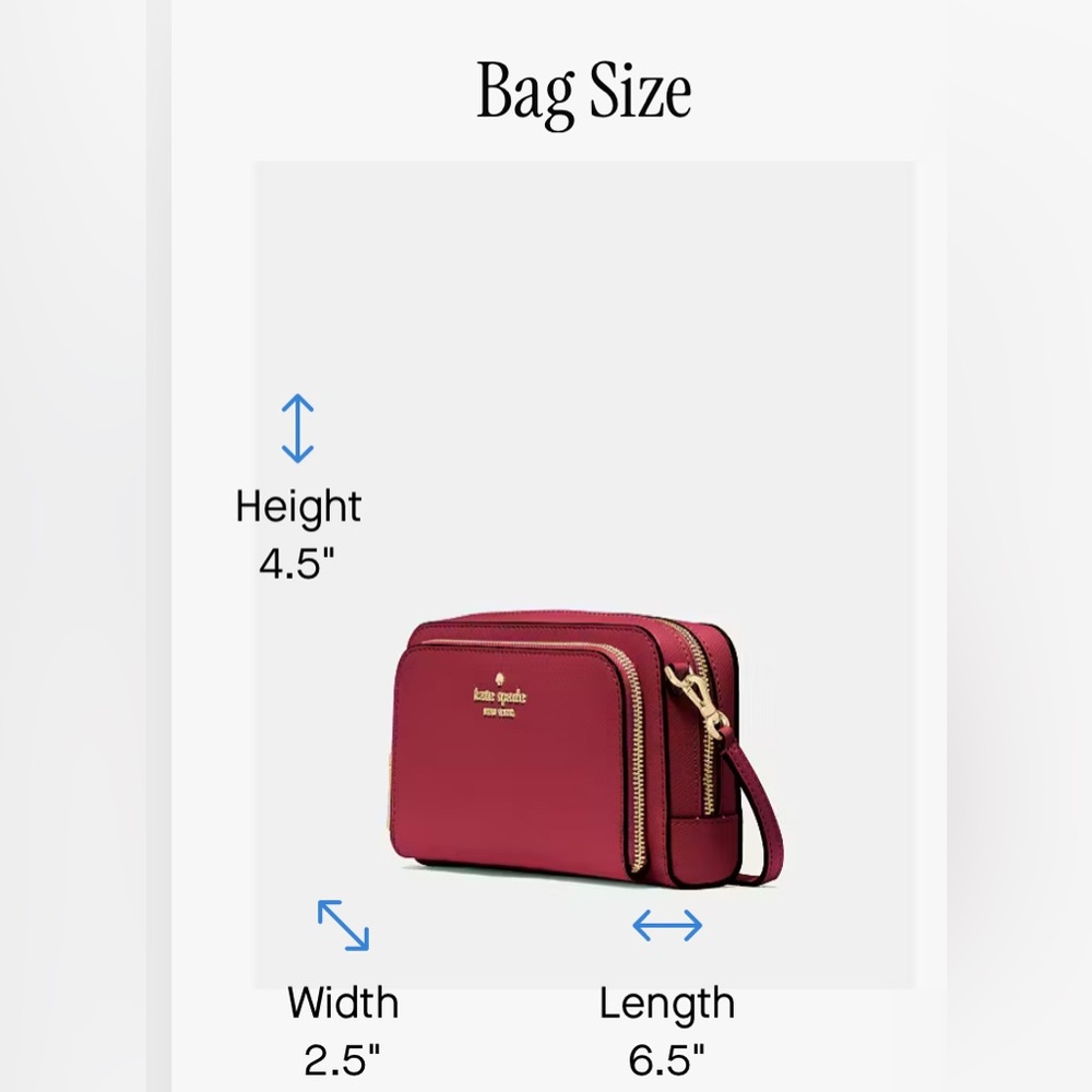 Kate Spade Staci Mini Dual Zip Around Crossbody Red Jam - Picture 15 of 16